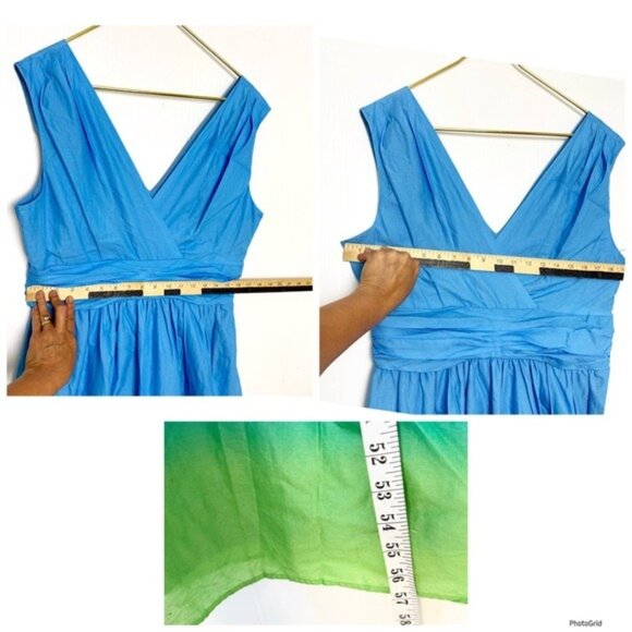 Taylor blue ombre tiedye effect plunge front maxi dress Large - Picture 10 of 12